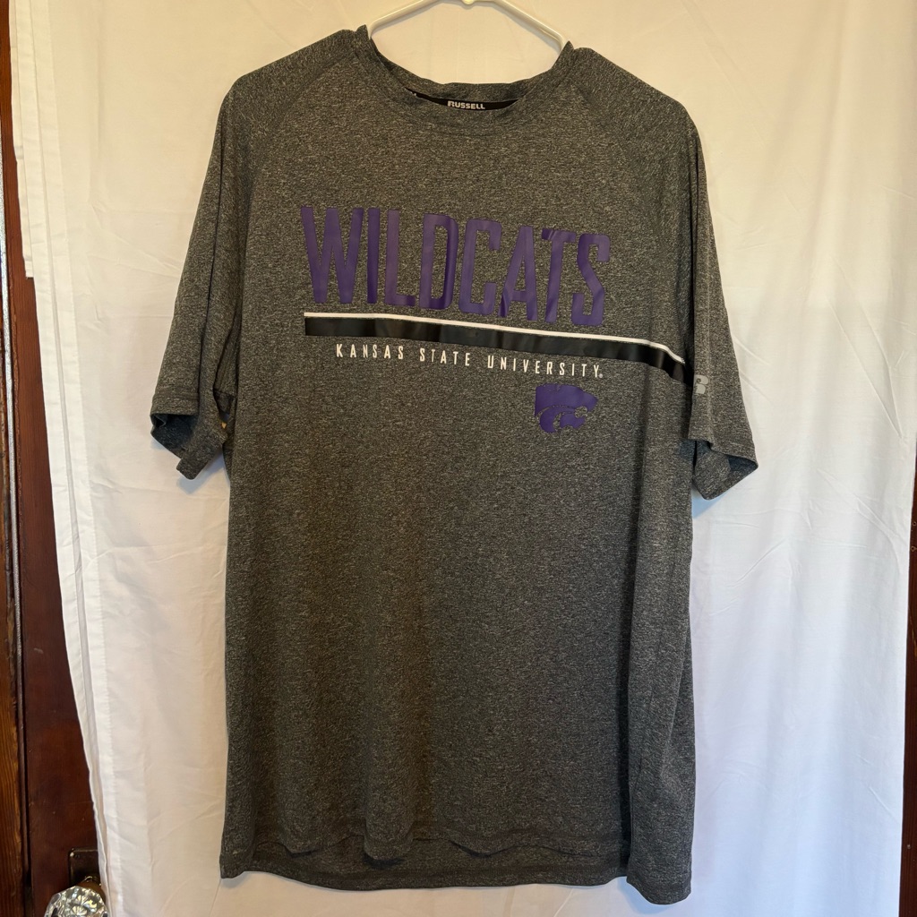 Kansas State University Ksu Russell Brand Xl 4648 Gray Shirt